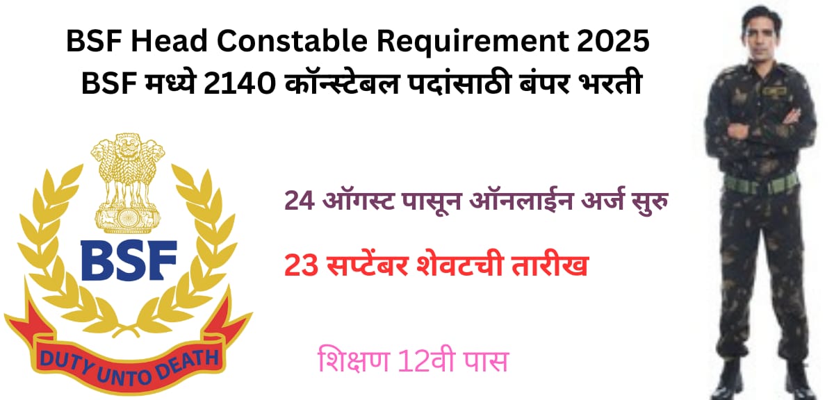 BSF Head Constable Requirement 2025
